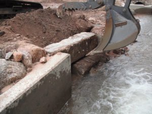 Construction of walkways after flood damage